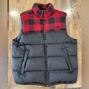 The North Face Men’s Nupsy Vest with Buffalo Check Flannel (rare)